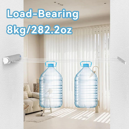 Automatic 4 Ropes Telescopic Indoor Outdoor Wall Mounted Drying Rack with Hook