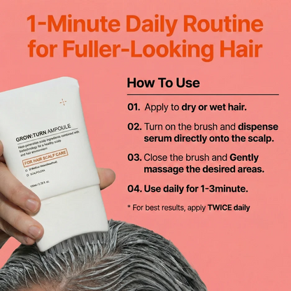Hair Growth Serum with Massage Brush Applicator – Thickening & Hair Regrowth Scalp Treatment