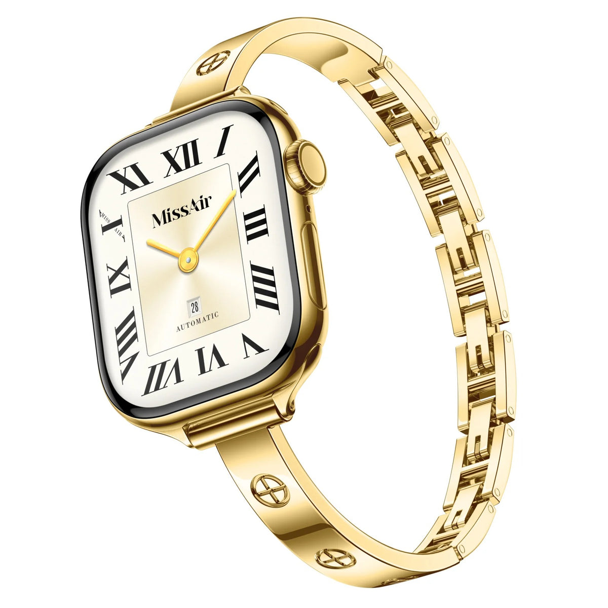 316L Stainless Steel Slim Crosslet Apple Watch Bracelet - 18k Gold Plated