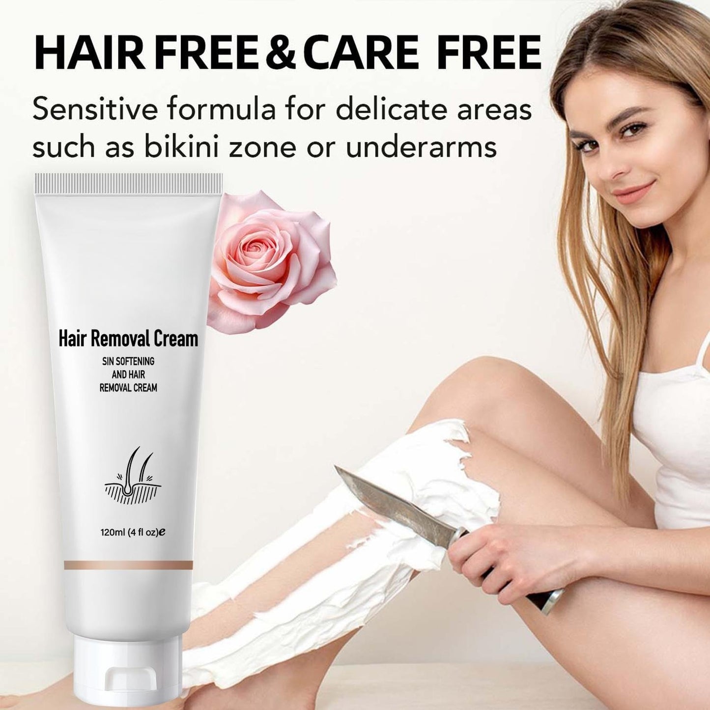 Hair Removal Cream for Men & Women, Gentle Depilatory Gel for Full Body