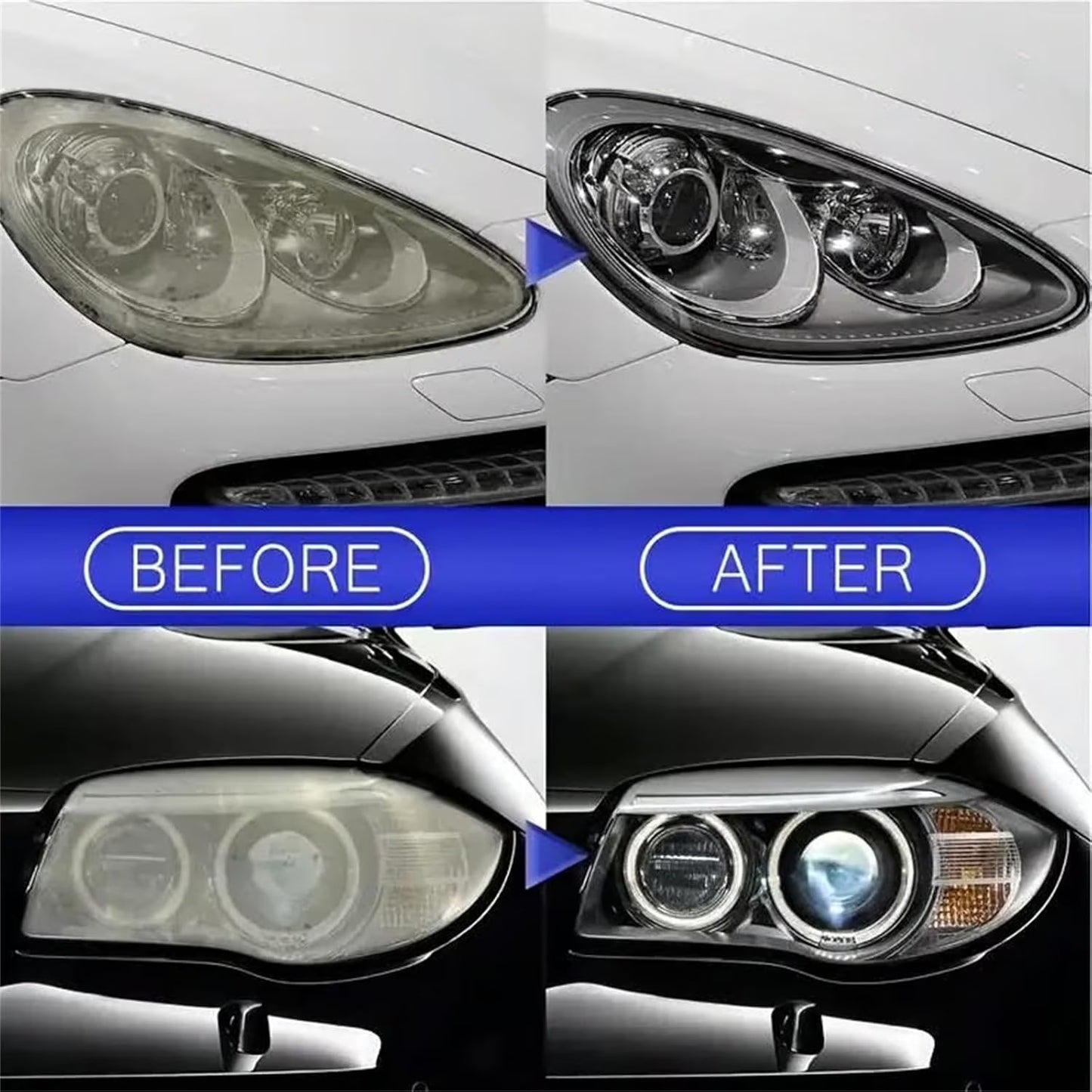 🚘Automotive Headlamp Restoration Fluid Kit – 💡Suitable for Yellowed or Foggy Lenses & Clear Surfaces