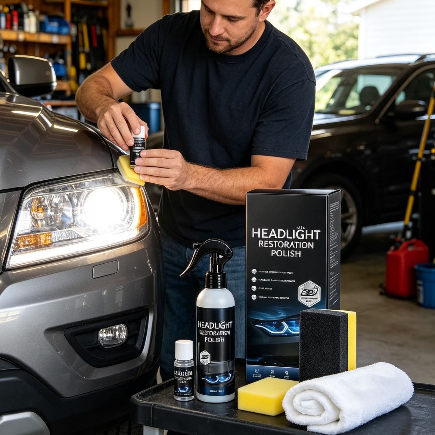 🚘Automotive Headlamp Restoration Fluid Kit – 💡Suitable for Yellowed or Foggy Lenses & Clear Surfaces