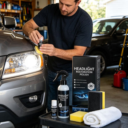 🚘Automotive Headlamp Restoration Fluid Kit – 💡Suitable for Yellowed or Foggy Lenses & Clear Surfaces