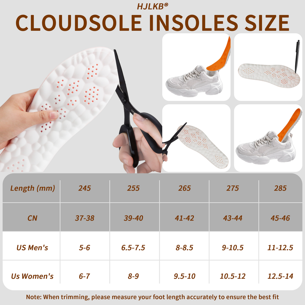 2026 New 4D Cloud Insoles for Men Women,Super Soft Memory Foam Insoles with Arch Surpport 