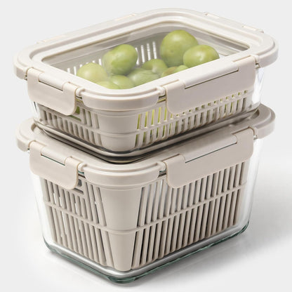 🥗 50% OFF Today – FreshLock™ Glass Produce Keeper Set (2-Pack)