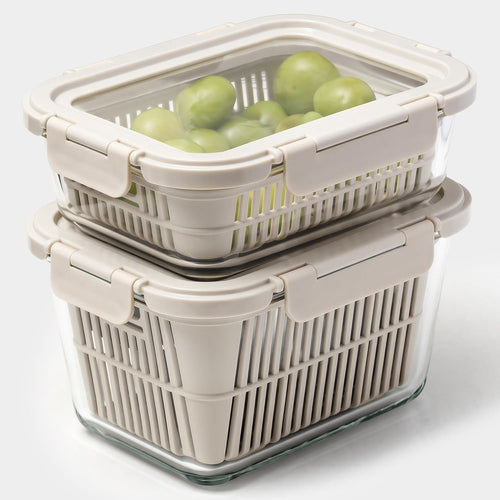 🥗 50% OFF Today – FreshLock™ Glass Produce Keeper Set (2-Pack)