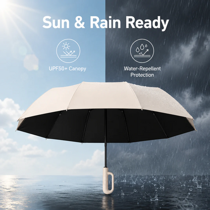 Portable Automatic Folding Umbrella- Windproof Waterproof with Loop Buckle
