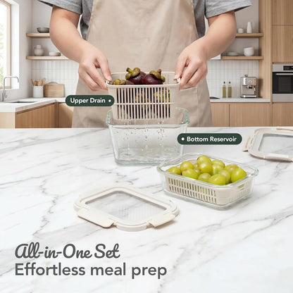 🥗 50% OFF Today – FreshLock™ Glass Produce Keeper Set (2-Pack)