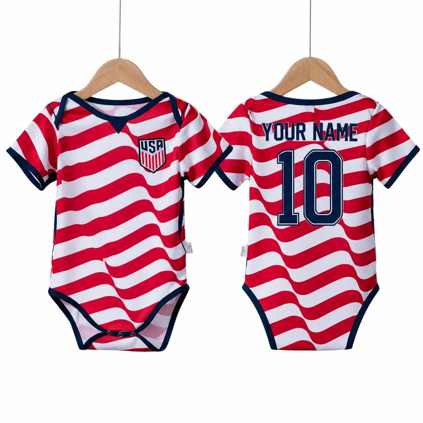 Personalized USA Soccer Baby Bodysuit