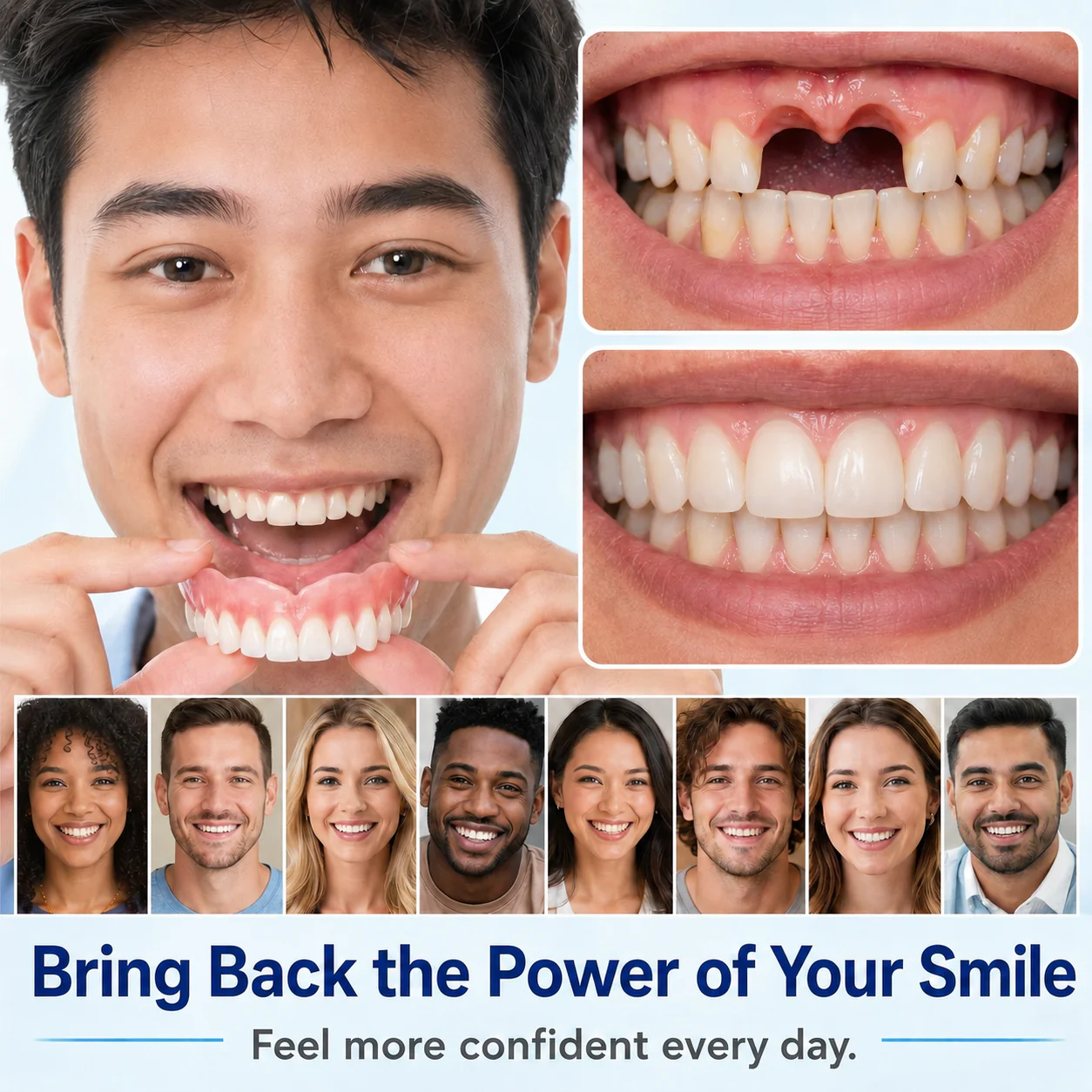 🦷 Medical Full Denture with Strong Suction Custom-Fit Full Functional Dentures