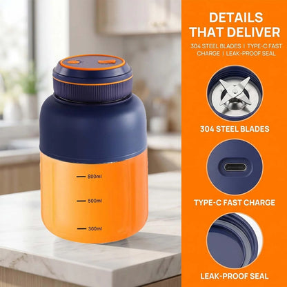 800/1300ml Fresh Juice Blender, Portable Wireless Juicer Cup