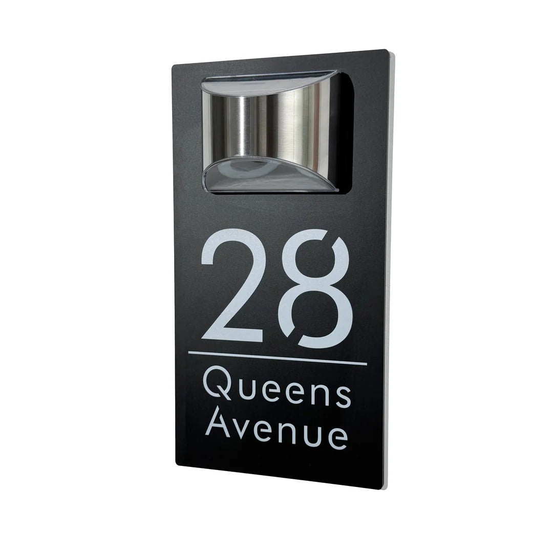 Personalized Solar Modern Door Plaque