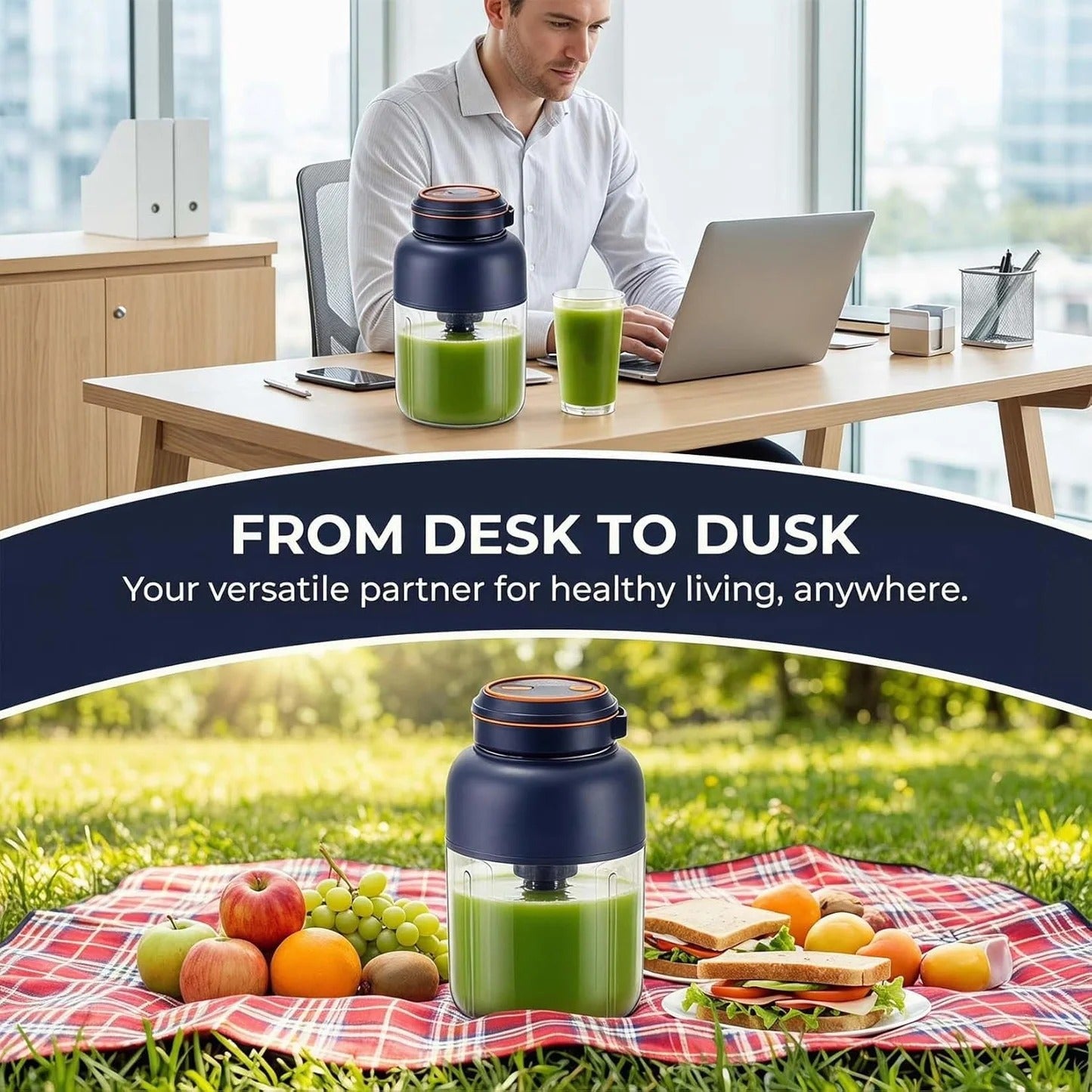 800/1300ml Fresh Juice Blender, Portable Wireless Juicer Cup