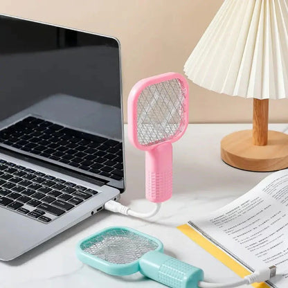 Plug-in Wall Mount Electric Bug Zapper Racket | 2-in-1 Mosquito Fly Killer