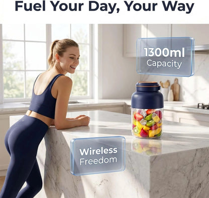 800/1300ml Fresh Juice Blender, Portable Wireless Juicer Cup