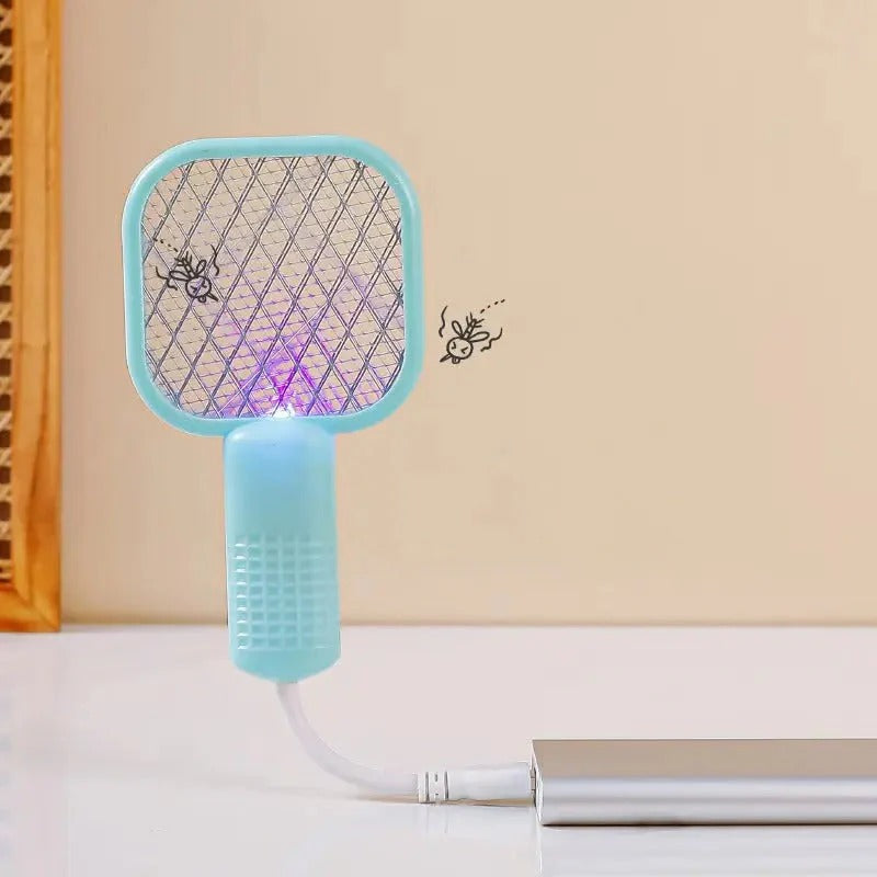 Plug-in Wall Mount Electric Bug Zapper Racket | 2-in-1 Mosquito Fly Killer