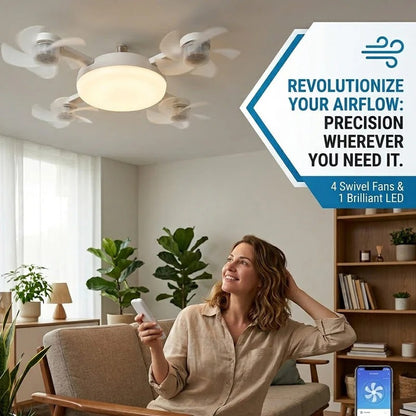 Smart Drone Fan Light Ceiling Lamp with Remote Control – 2 in 1 Decorative LED and Quiet Fan
