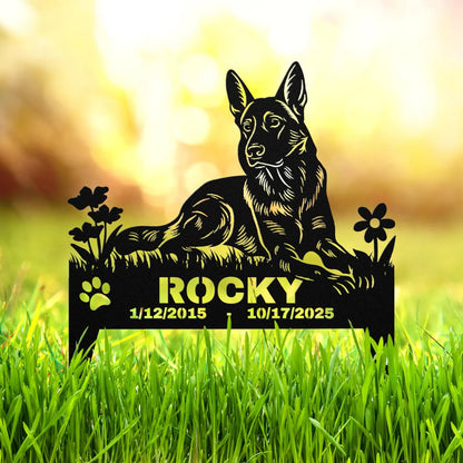 Custom Dog Memorial Stake: Personalized Metal Garden Marker