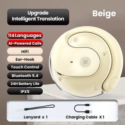 🏆AI-Powered Wireless Bluetooth 5.4 Earphones | Ultra-Clear Translation & Perfect iOS & Android Fit! 🎧🤖✨