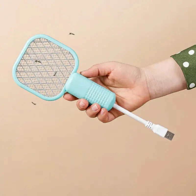 Plug-in Wall Mount Electric Bug Zapper Racket | 2-in-1 Mosquito Fly Killer