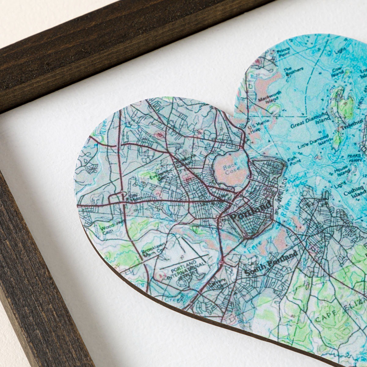 Love Lives Here Wood Map Art