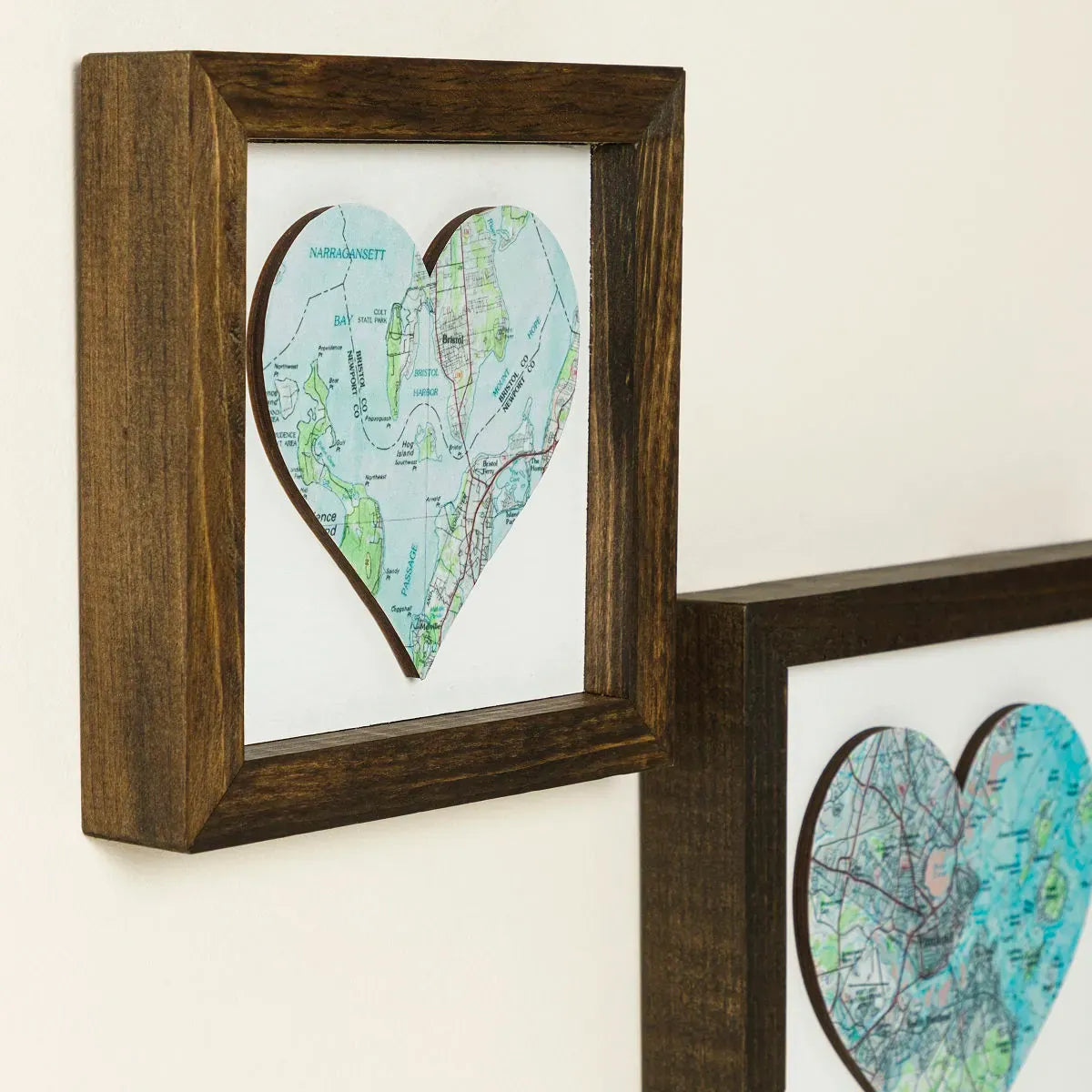 Love Lives Here Wood Map Art