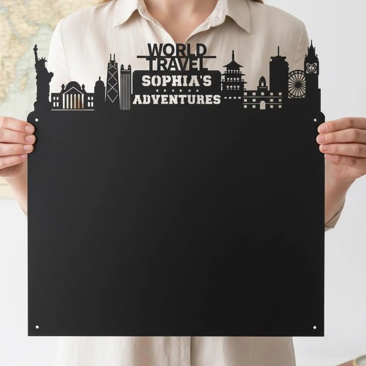 European Skyline Travel Magnet Display Board,Souvenir & Photo Organizer