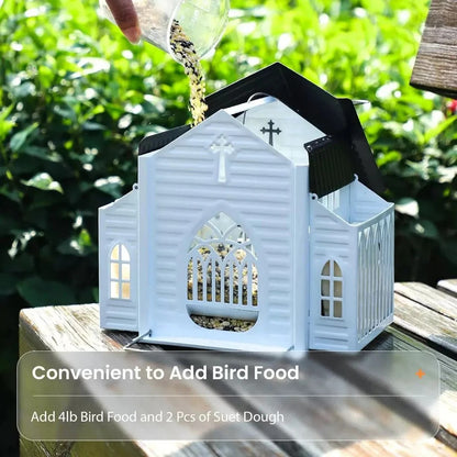 The Sanctuary Glow Church Bird Feeder