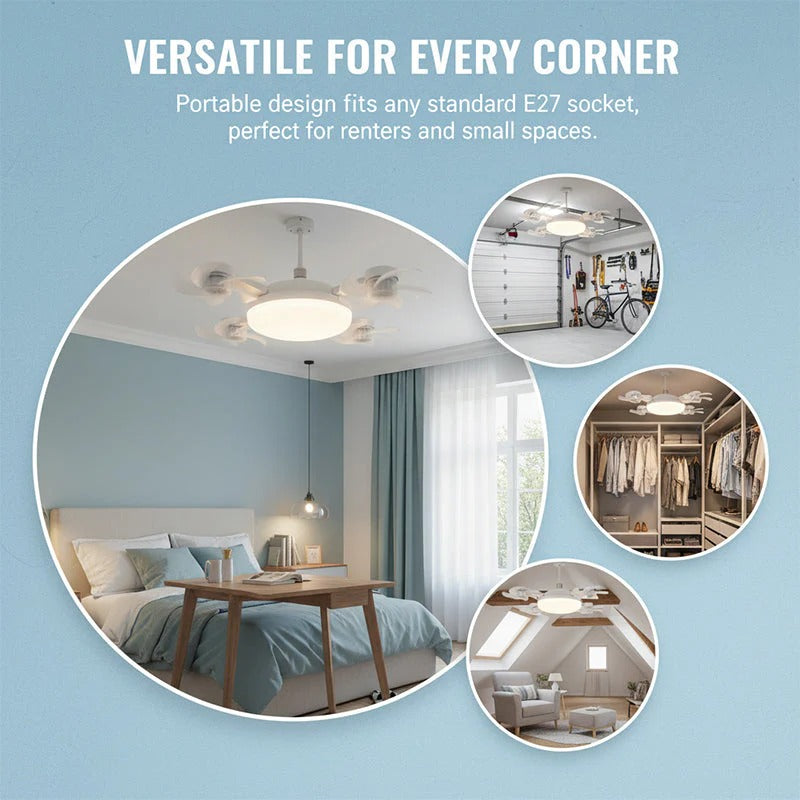 Smart Drone Fan Light Ceiling Lamp with Remote Control – 2 in 1 Decorative LED and Quiet Fan