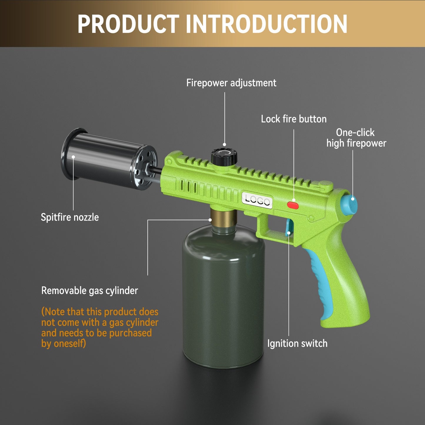 Multi-Use Propane Torch Gun | Adjustable Flame Handheld Blow Torch