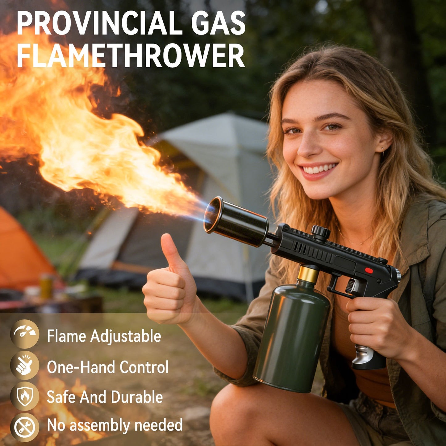 Multi-Use Propane Torch Gun | Adjustable Flame Handheld Blow Torch