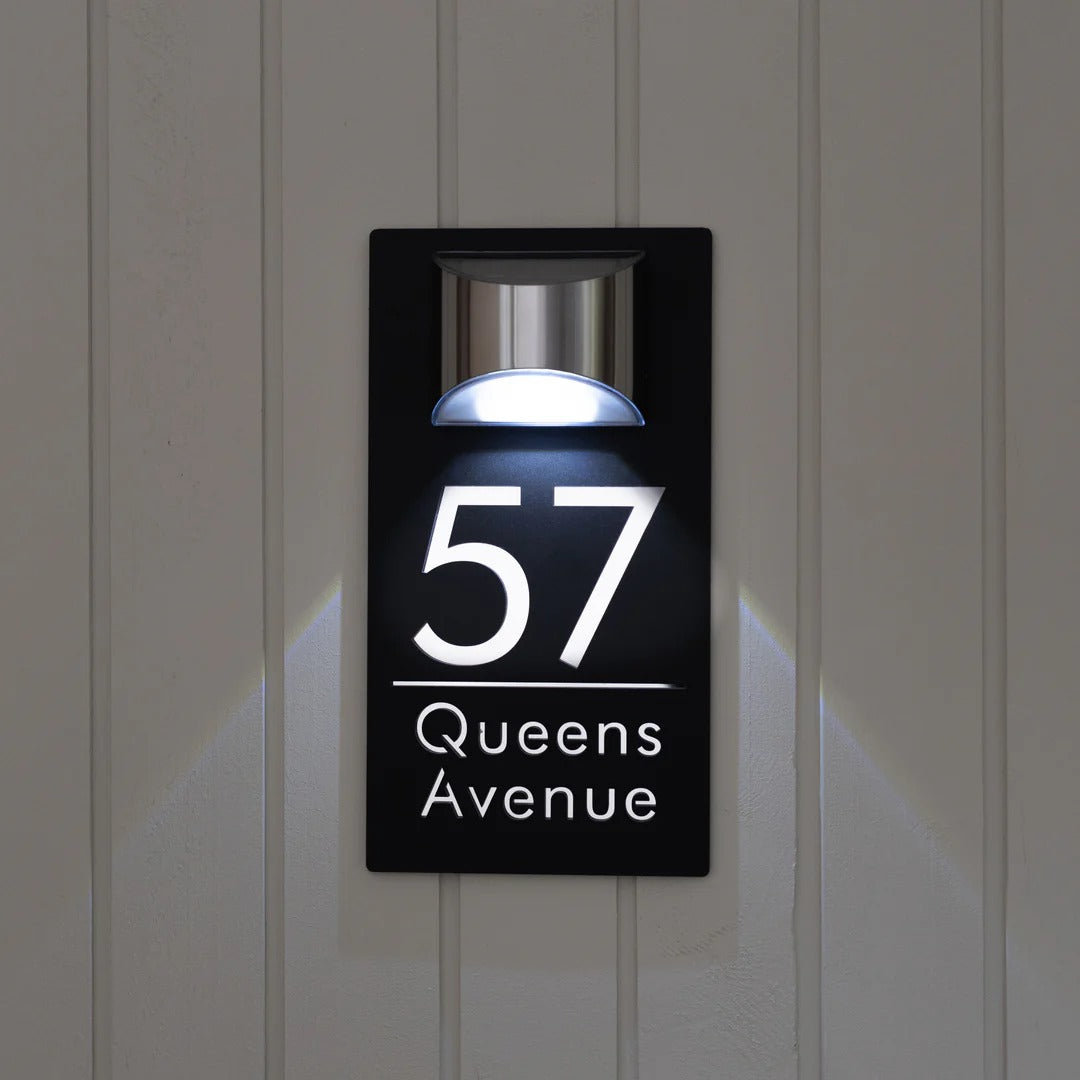 Personalized Solar Modern Door Plaque