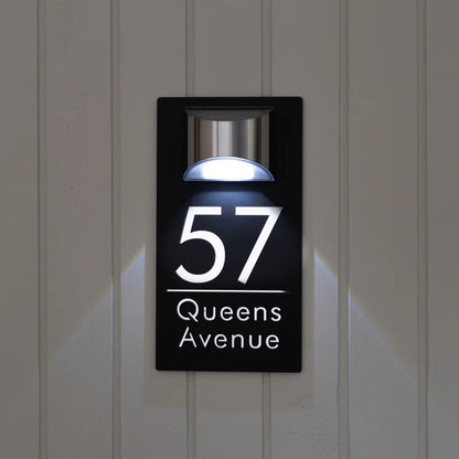 Personalized Solar Modern Door Plaque