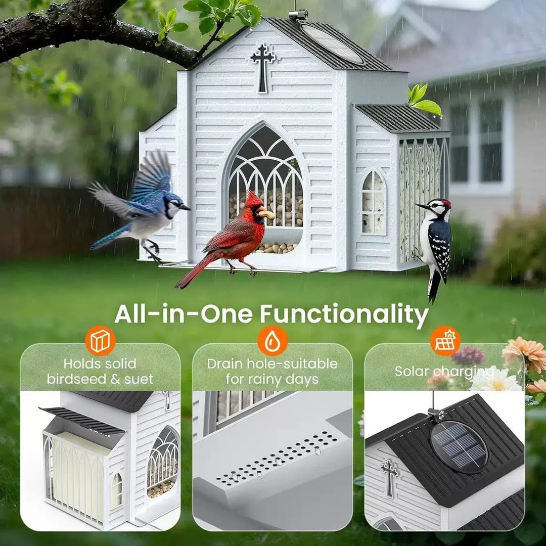 The Sanctuary Glow Church Bird Feeder