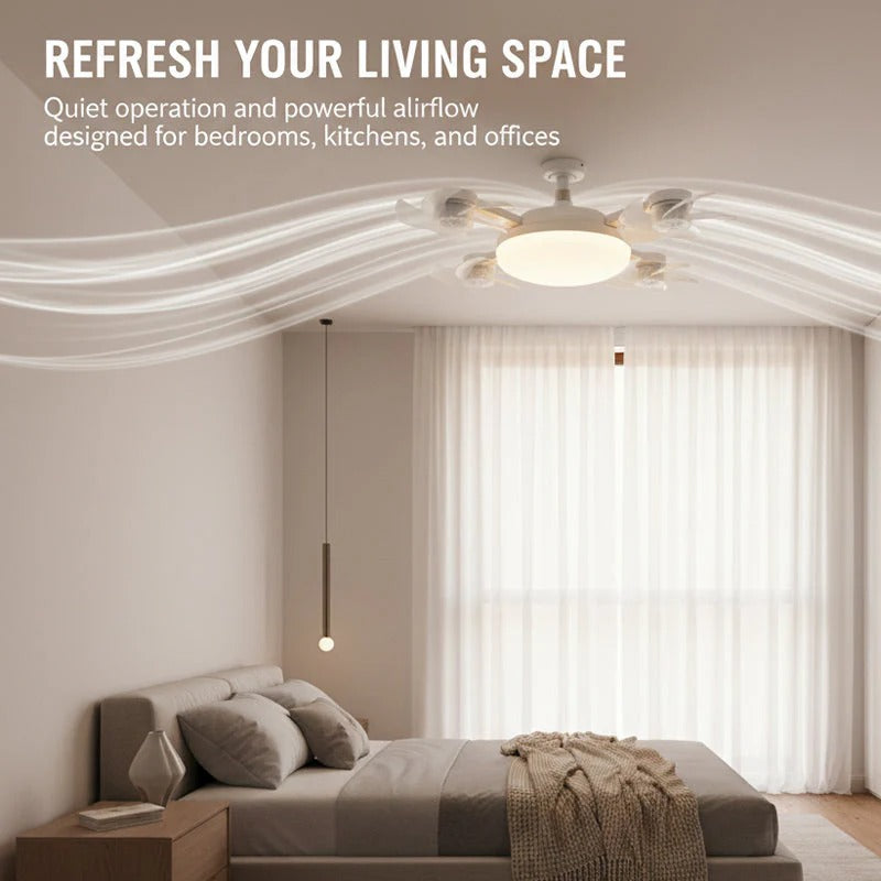 Smart Drone Fan Light Ceiling Lamp with Remote Control – 2 in 1 Decorative LED and Quiet Fan