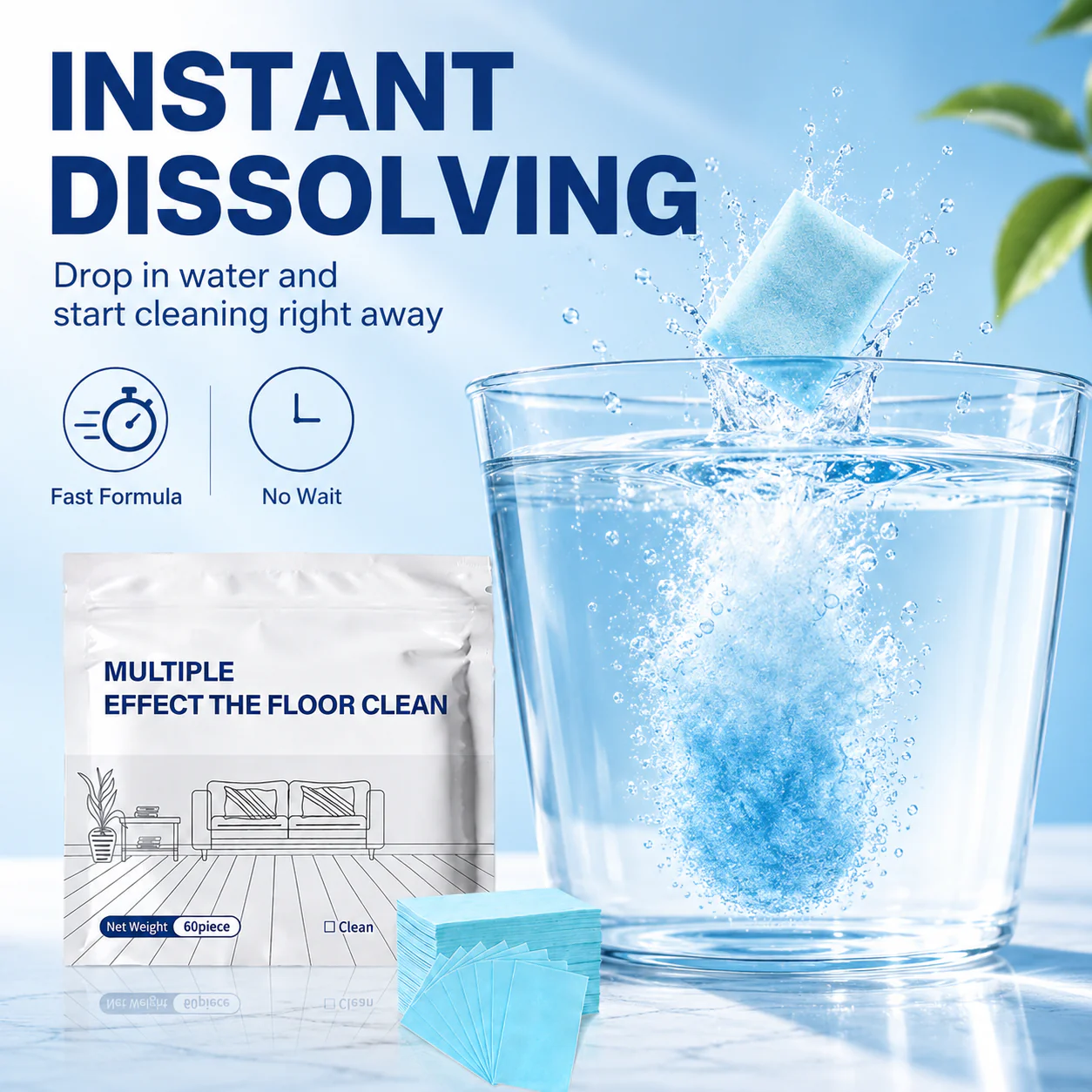 💥 Multi-Effect Floor Cleaning Tablets | Fast Dissolving & No-Rinse Formula