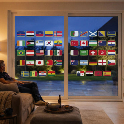 Football Tournament Flags Window Stickers