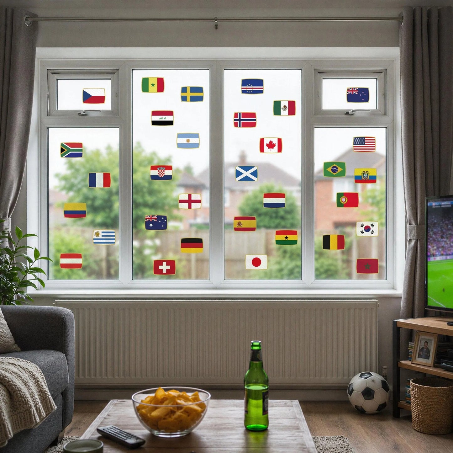 Football Tournament Flags Window Stickers