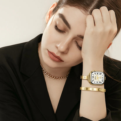 316L Stainless Steel Slim Crosslet Apple Watch Bracelet - 18k Gold Plated