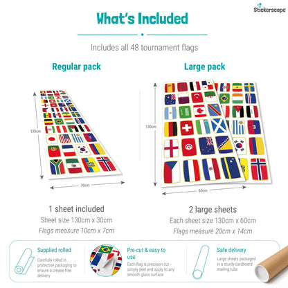 Football Tournament Flags Window Stickers