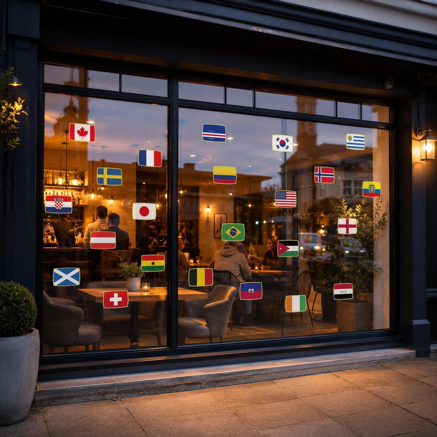 Football Tournament Flags Window Stickers