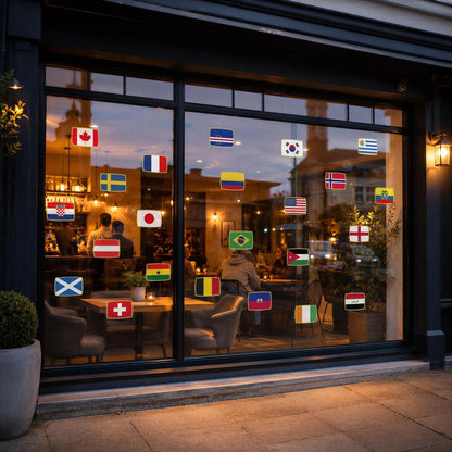 Football Tournament Flags Window Stickers