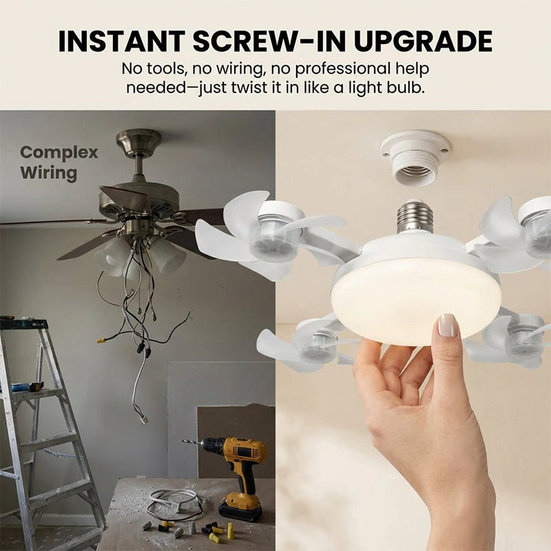 Smart Drone Fan Light Ceiling Lamp with Remote Control – 2 in 1 Decorative LED and Quiet Fan
