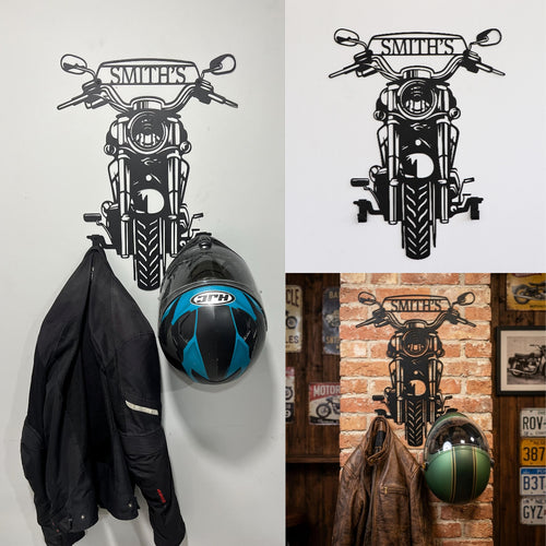 Custom Motorcycle Helmet Holder Metal Art